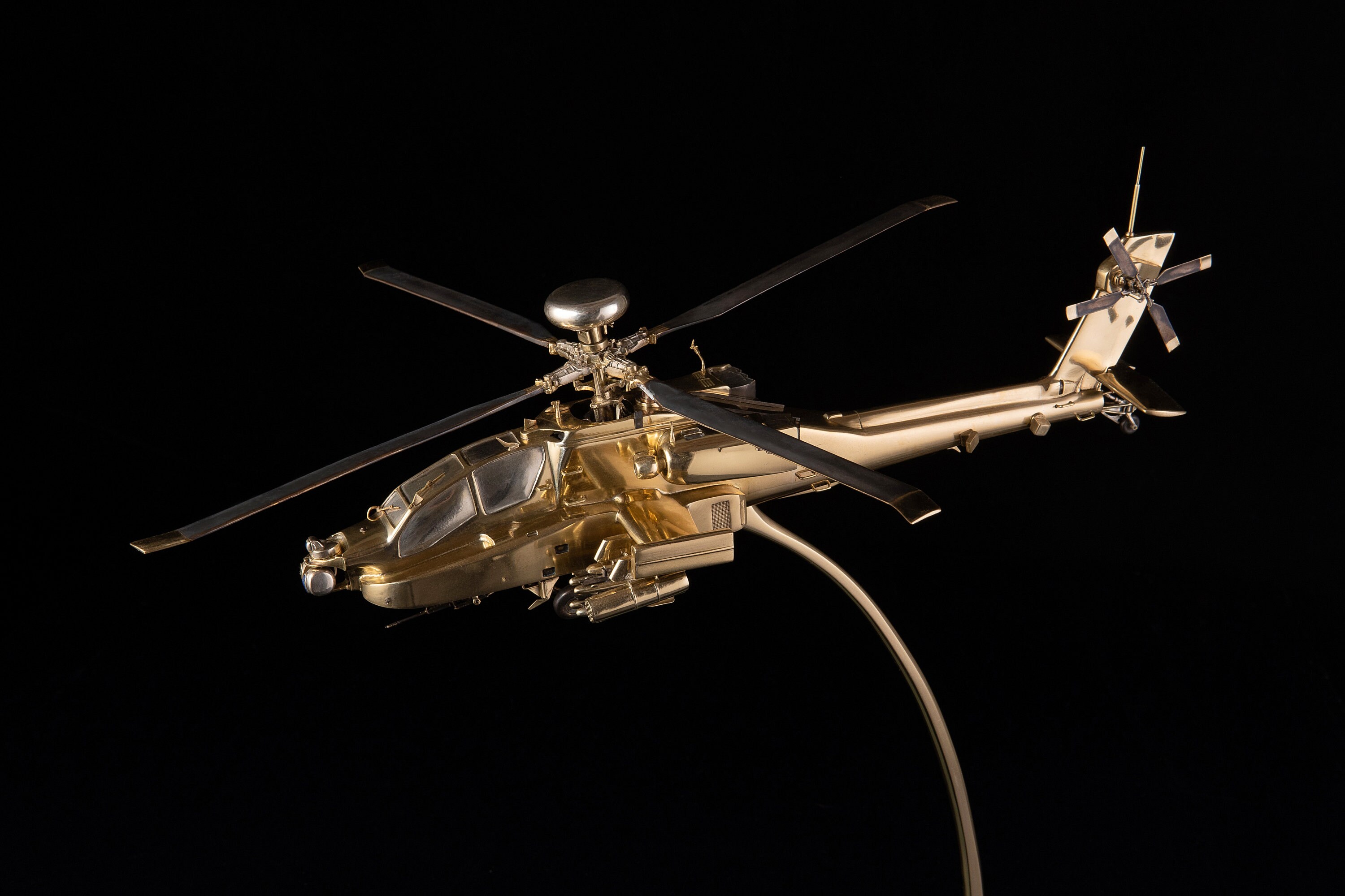 AH64 Apache model helicopter bronze scale of 148 attack Etsy