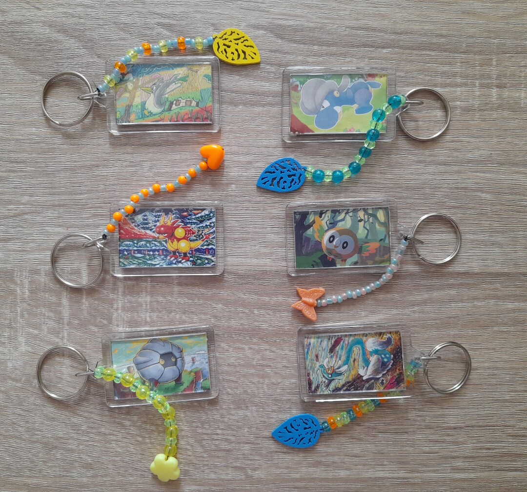 Pokémon Rectangular Keyring Pokemon Keychain Charm OOAK Etsy UK