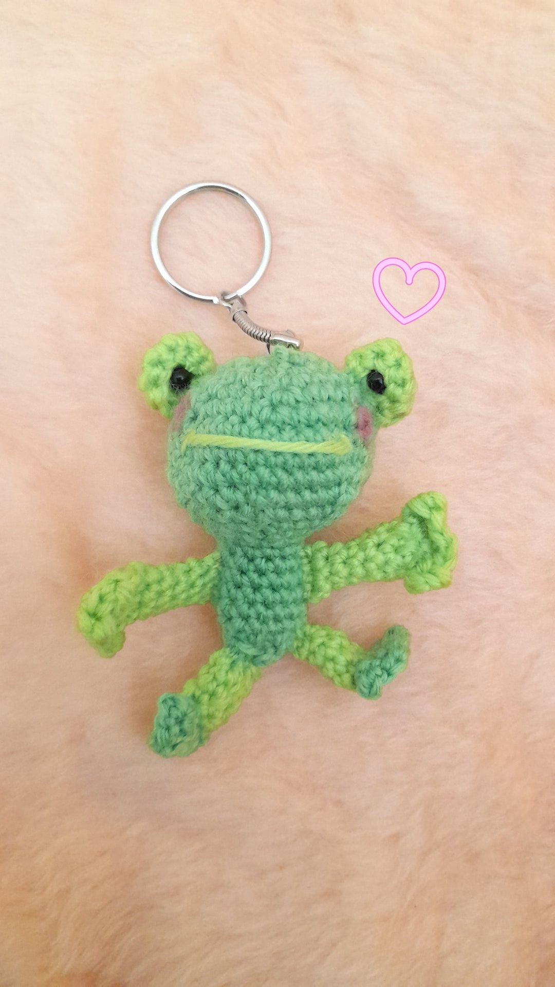 Cute Little Frog Keyring Crochet Amigurumi Toy Froggy Etsy