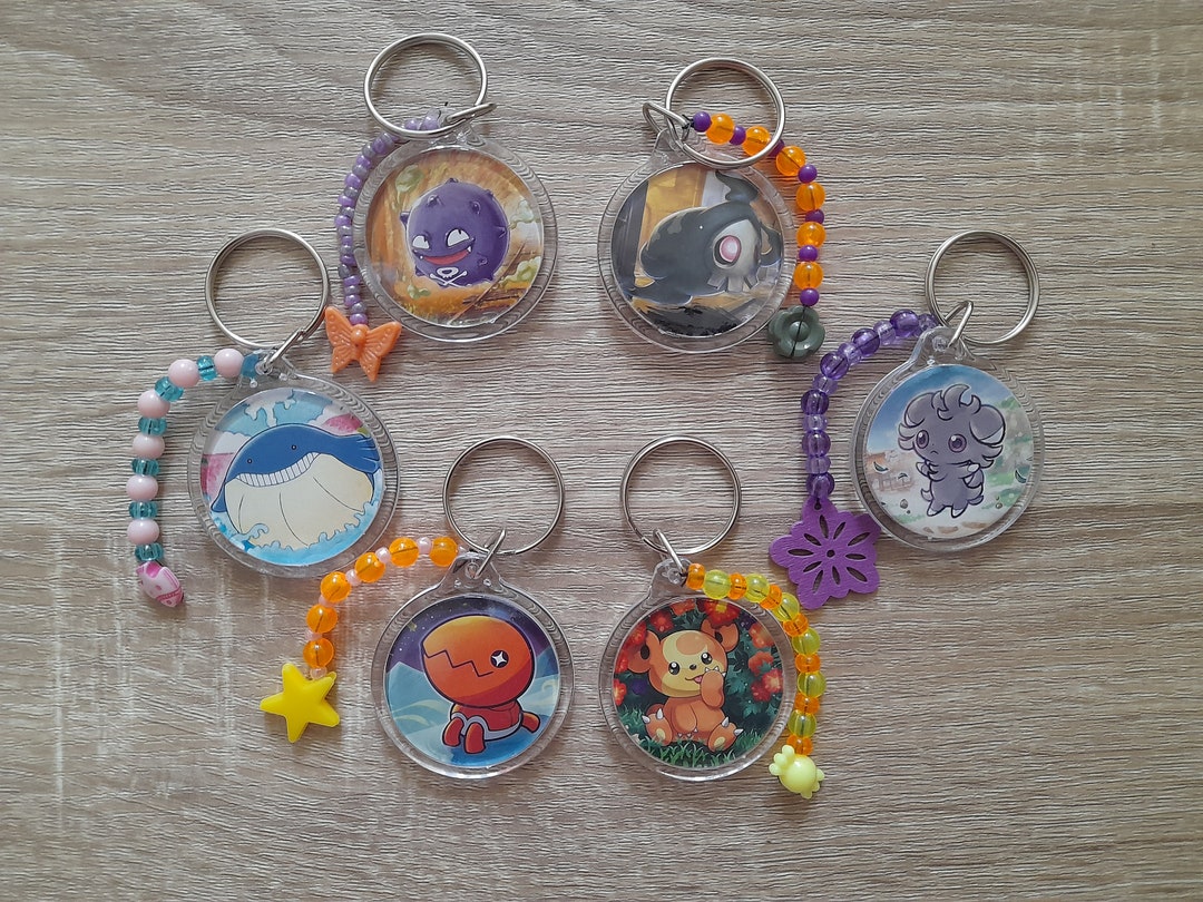 Pokémon Circle Keyring Pokemon Keychain Charm OOAK Etsy