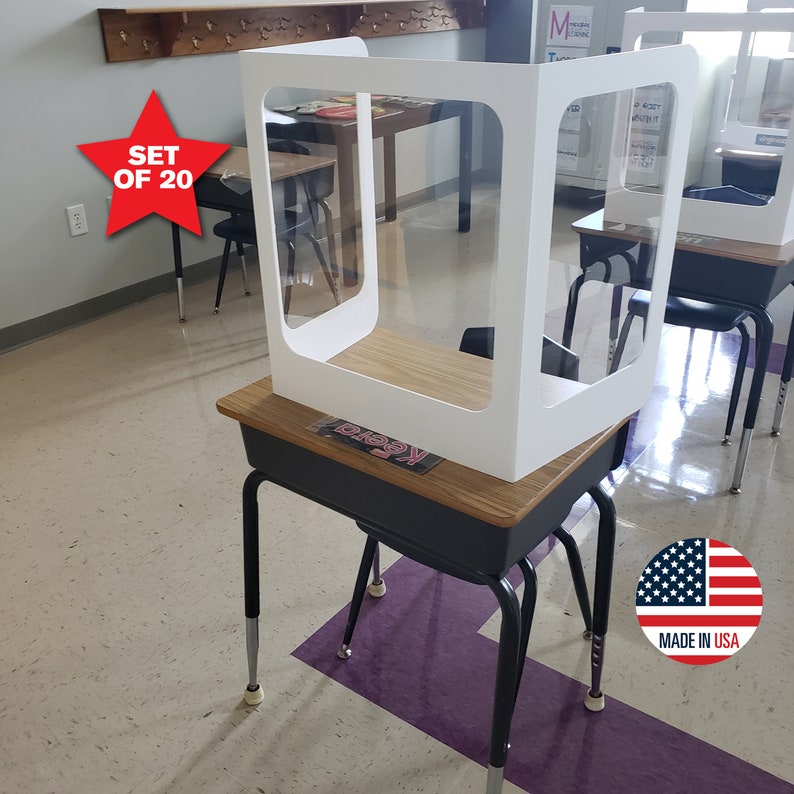 Bulk 20 PVC Student Desk Shields Clear Polycarbonate Window Etsy