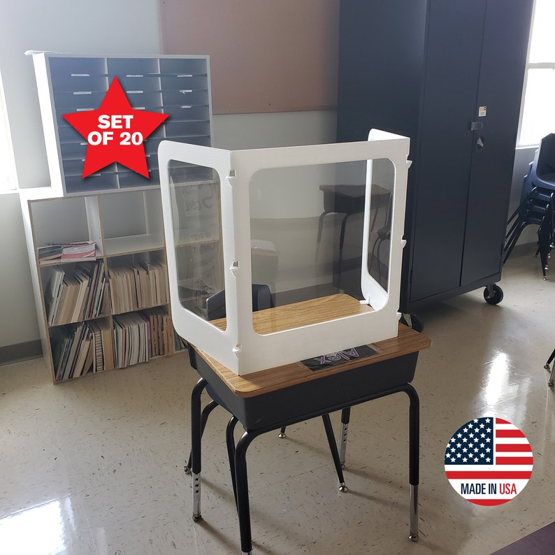 Bulk 20 Corrugated Plastic Student Desk Shields Clear Etsy