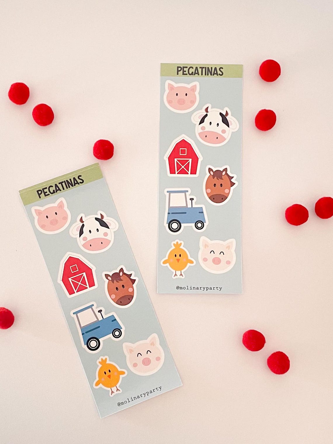 Farm Animals Stickers Sheet, Farm Animals Stickers, Farm Party Favors ...