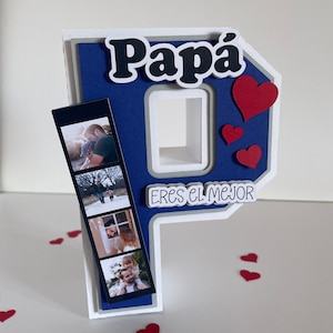 Carta 3D de regalo para el Día del Padre, Regalo personalizado para el Día del Padre, Carta 3D hecha a mano para papá, Collage de fotos para el Día del Padre, Decoración de escritorio para papá
