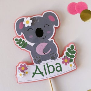 Koala Cake Topper, Koala Party Decorations, Koala Birthday Party, Koala Party Theme, Girly Koala Birthday, Koala Birthday Girl Party
