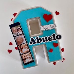 Collage de fotos para abuelo, regalo con letra 3D, regalo personalizado para abuelo, regalo para abuelo, carta 3D hecha a mano, collage de fotos para el Día del Padre