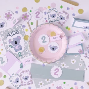 Koala Party Decorations, Koala Birthday Party Pack, Koala Party Box, Koala Personalized Birthday Party, Koala Party Theme, Cute koala Party