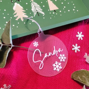 Décorations de Noël personnalisées pour vos décorations d&#39;arbre, décorations de Noël personnalisées en acrylique, décoration de Noël avec nom de famille.