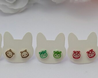 Handmade Stud Earrings, Hypoallergenic Anime or Spooky or Game Theme