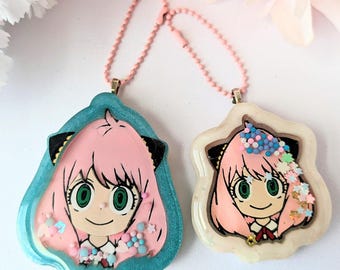 Resin Shaker Charm – Kawaii Anime inspired - Pastel Glitter Bag Accessory -Otaku Gift