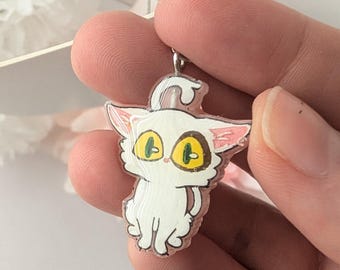 Customizable Handmade Dangle Earrings l Anime Cat l Clip On/Gauged Ear Options l Hand Painted