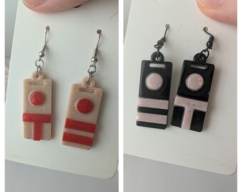 Customizable Handmade Dangle Earrings l Anime Bath Tokens l Clip On/Gauged Ear Options