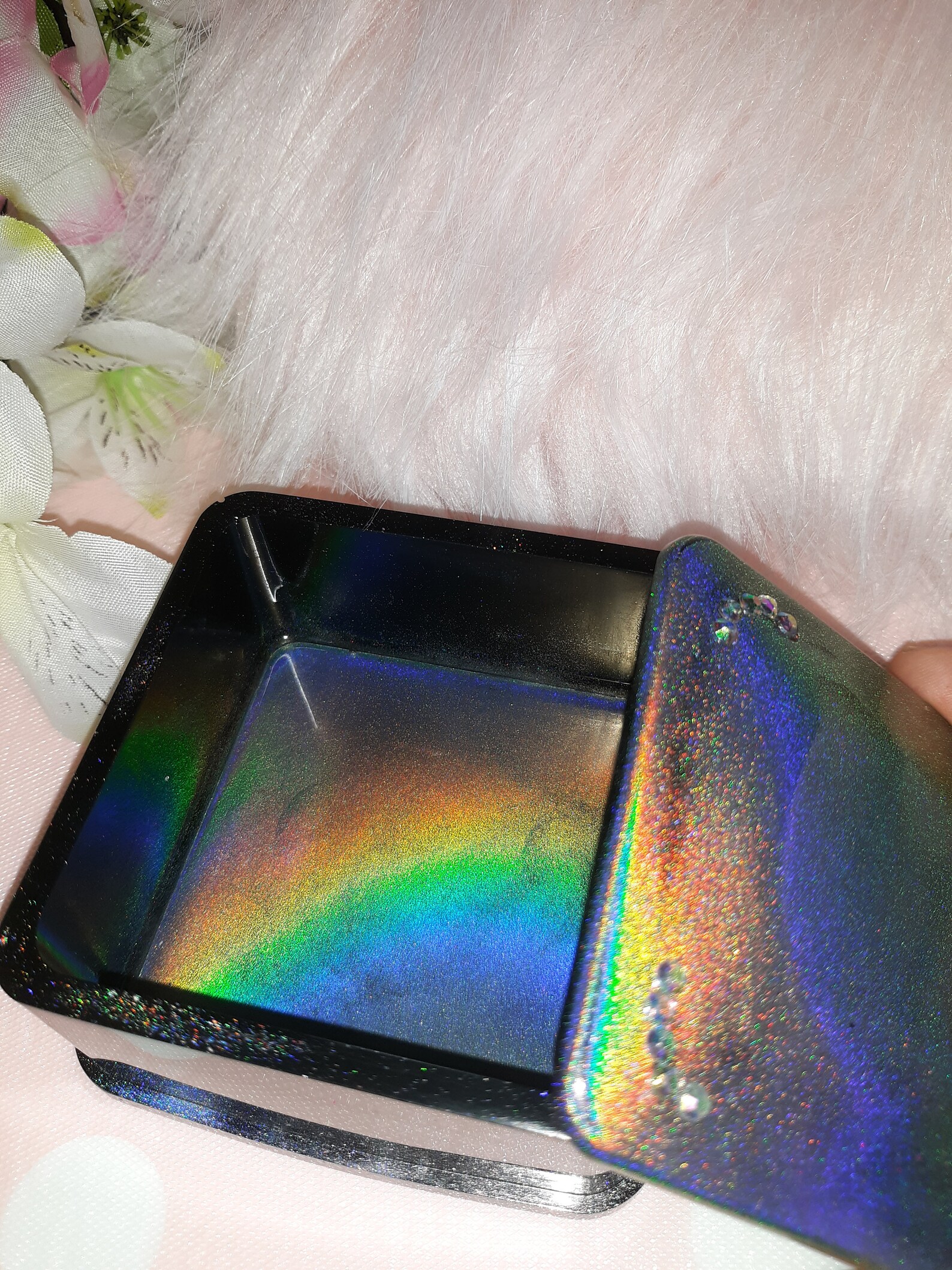 Holographic jewelry/trinket box Etsy