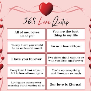356 Notas de Amor, Razones por las que te amo, Regalos de Aniversario, Descarga Digital, Regalos Románticos Imprimibles para Novios, Novias, Esposos y Parejas