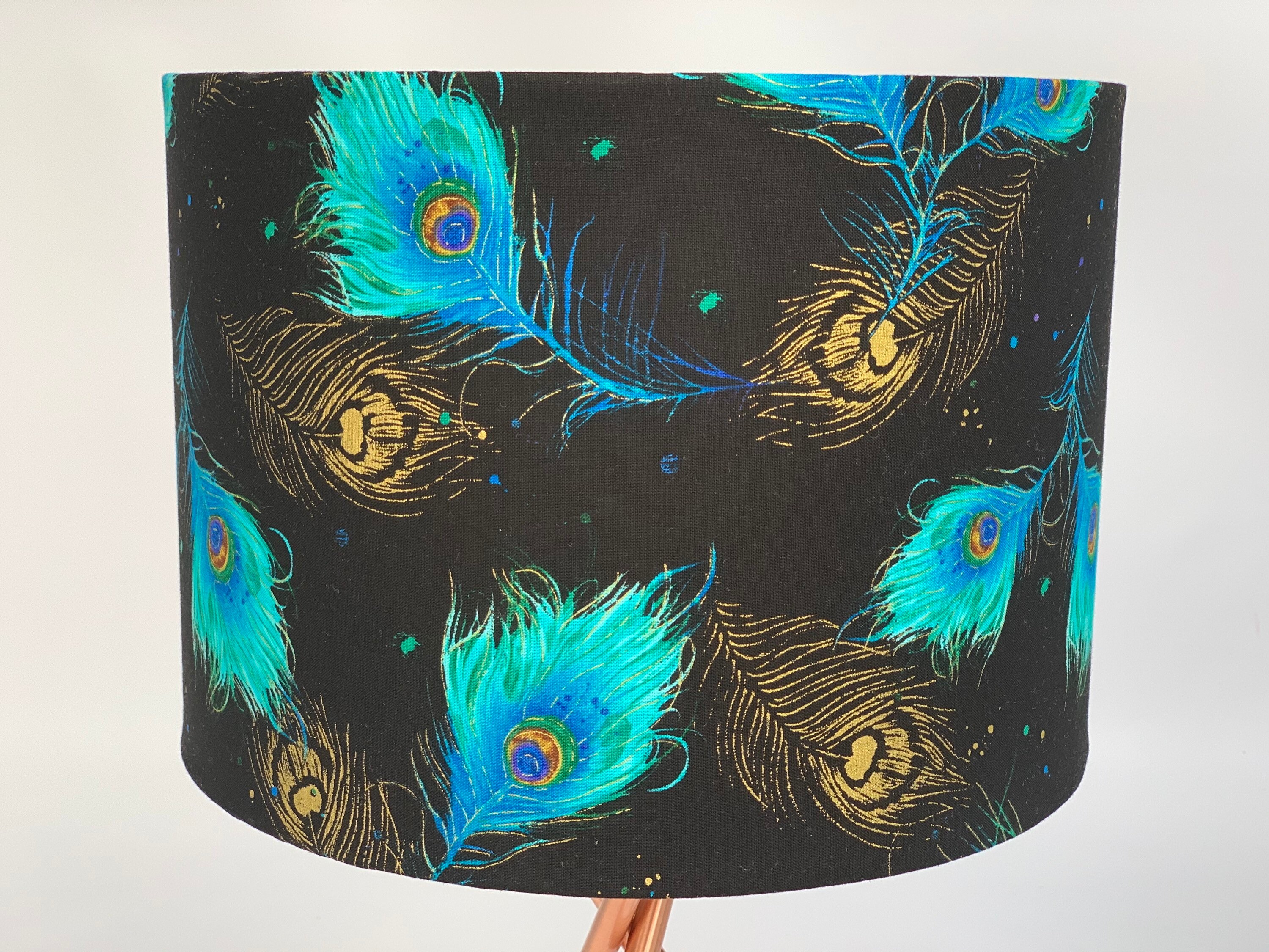 Peacock feather lampshade Handmade lampshades Etsy