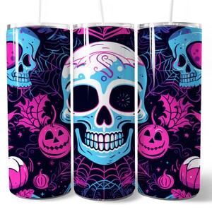 Halloween Tumbler Wrap Sublimation for 20oz Skinny Straight Tumbler, Digital Download Halloween Design Digital Prints Spooky Season PNG