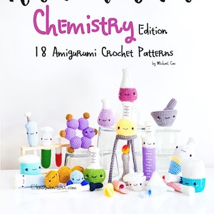 ¡18 patrones de química de crochet! ¡LIBRO ELECTRÓNICO PDF! Amigurumi Patrones De Ganchillo Principiante Fácil Simple Hilo Básico Química Ciencia Nerd Geek Paquete De Libros