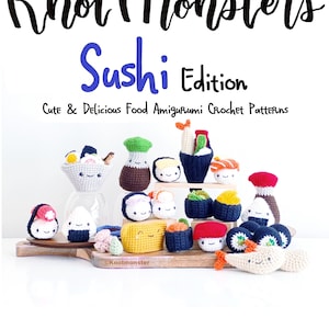 Sushi Food Bundle Crochet Patterns! EBOOK PDF! Amigurumi Crochet Patterns Beginner Easy Simple Basic Nigiri Rice Set Play Plush Art Toy Toys