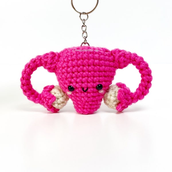 Uterus Keychain Crochet PATTERN ONLY! PDF download Amigurumi Beginner Easy How to Mini Miniature Keyring Key Chain Organ Women Cuterus