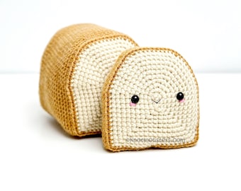 Bread Loaf Slice of Crochet Pattern! PATTERN ONLY! PDF download Amigurumi Beginner Easy Simple Basic How to Tutorial Food Breakfast Bakery