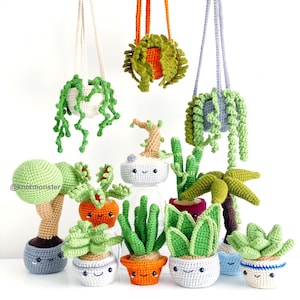 12 Crochet Potted Plant Patterns EBOOK PDF KnotMonsters Amigurumi Crochet Patterns Beginner Easy Simple Basic Tree Succulent Bonsai Pot image 1