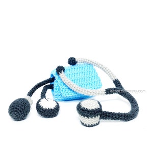 Blood Pressure Cuff Stethoscope Crochet PATTERN ONLY! PDF download KnotMonsters Amigurumi How to Beginner Easy Medical Nurse Hospital