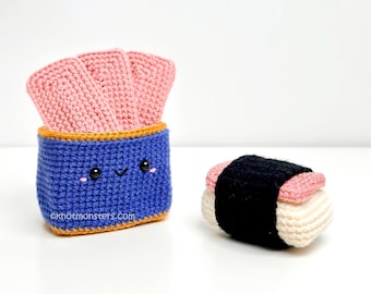 Dosenschinken Musubi Häkelanleitung! NUR MUSTER! PDF download Amigurumi Anfänger Einfach Einfach Basic How to Anleitung Essen Frühstück Fleisch Sushi