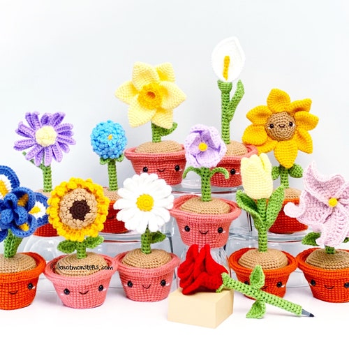 12 Crochet Potted Plant Patterns EBOOK PDF Knotmonsters Etsy