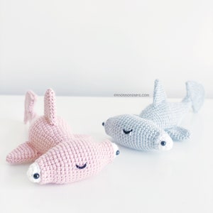 PDF Hammerhead Shark Crochet PATTERN ONLY Instant download! Hammerhead Shark Amigurumi Pattern Hammer head Shark Ocean Cute Kawaii Plush Toy