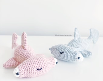 PDF Hammerhead Shark Crochet PATTERN ONLY Instant download! Hammerhead Shark Amigurumi Pattern Hammer head Shark Ocean Cute Kawaii Plush Toy