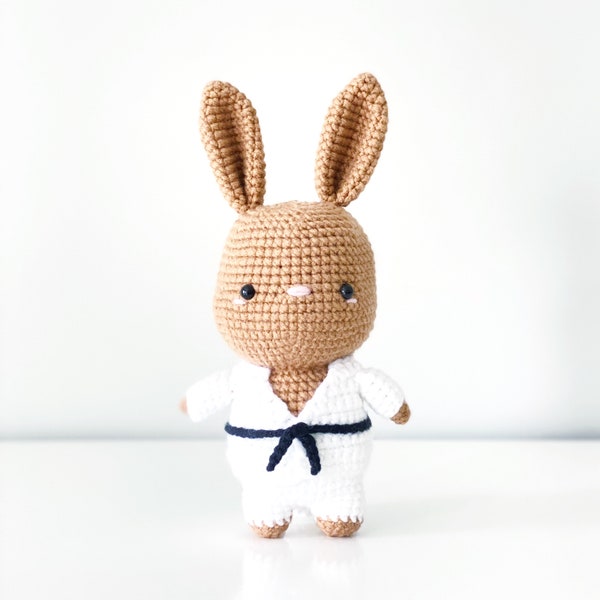 Karate Judo Bunny Rabbit Crochet PATTERN SEULEMENT pdf TÉLÉCHARGEMENT instantané! Amigurumi Crochet Patterns Débutant Facile Simple Base Olympics Kung Fu