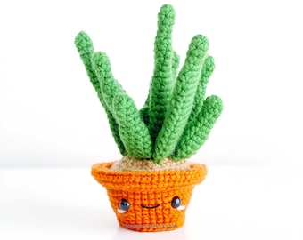 Aloe Vera Potted Plant Crochet Pattern! PATTERN ONLY Instant DOWNLOAD! Amigurumi Crochet Patterns Beginner Easy Simple Basic Mini Succulent
