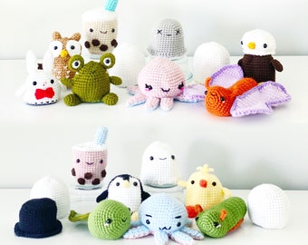 10 Reversible Flippable Crochet Amigurumi Patterns! EBOOK PDF! Beginner Easy Simple Basic Yarn Book Bundle How to Reverse Flip Octopus