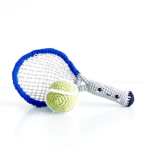 Tennis Racket & Ball Crochet PATTERN ONLY pdf DOWNLOAD! Amigurumi Crochet Patterns Beginner Easy Simple Basic Yarn Sports Sport Balls Game