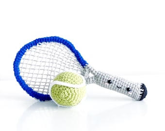 Tennisschläger & Ball Häkelanleitung NUR zum pdf als Download! Amigurumi Crochet Patterns Anfänger Einfach einfaches Basic Garn Sport Sport Bälle Spiel