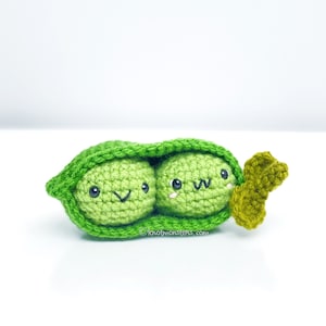 Two Peas in a Pod Crochet Pattern! PATTERN ONLY! PDF download Amigurumi Beginner Easy Simple Basic How to Tutorial Vegetable Veggie