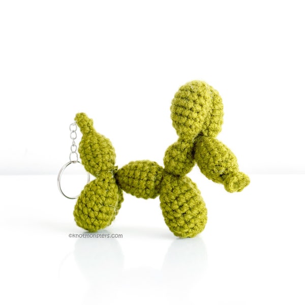 Keychain Mini Balloon Animal Dog Crochet PATTERN ONLY Instant DOWNLOAD! Puppy Amigurumi, dog balloon animal crochet pattern