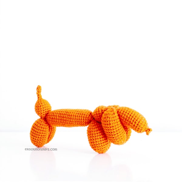 Hotdog Daschund Balloon Animal Crochet PATTERN ONLY Instant DOWNLOAD! Amigurumi, balloon animal crochet pattern