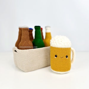 Beer 6 pack Mug Bottle Glass Crochet Pattern! PATTERN ONLY! PDF download Amigurumi Beginner Easy Simple How to Tutorial Cute of