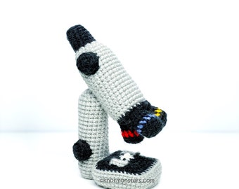 Microscope Crochet Pattern ONLY! PDF download Amigurumi Beginner Easy Simple Basic How to Tutorial Learn Science Biology School Teach Small