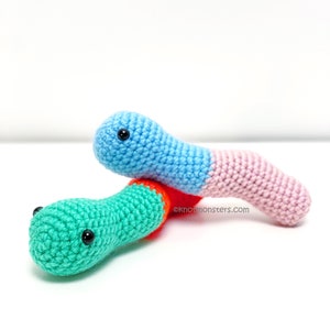 Gummy Worms Candy Crochet Pattern! PATTERN ONLY! PDF download Amigurumi Beginner Easy Simple Basic How to Tutorial Desserts Treats Food Worm