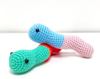 Gummy Worms Candy Crochet Pattern! PATTERN ONLY! PDF download Amigurumi Beginner Easy Simple Basic How to Tutorial Desserts Treats Food Worm
