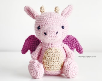Dragon Crochet PATTERN ONLY Instant DOWNLOAD! Cute Dragon, Kawaii Dragon, Dragon Pattern, Mythical Creature Animal Crochet Medieval