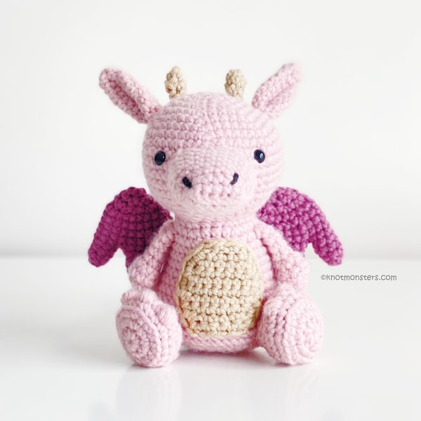 Dragon Crochet PATTERN ONLY Instant DOWNLOAD! Cute Dragon, Kawaii Dragon, Dragon Pattern, Mythical Creature Animal Crochet Medieval