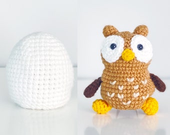 Eule & Ei Wendehäkelanleitung NUR pdf DOWNLOAD! Amigurumi Häkelanleitungen Anfänger Einfach Einfach Einfach Umgedreht