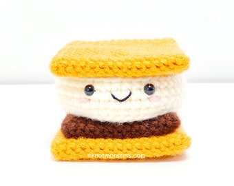 Modèle de crochet Smore ! MODÈLE UNIQUEMENT ! Téléchargement PDF Amigurumi Débutant Facile Simple Basique Tutoriel Desserts Friandises Nourriture Smores Chocolat