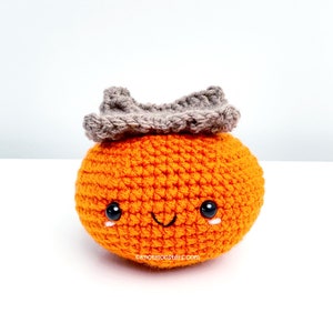 Persimmon Crochet Pattern! PATTERN ONLY! PDF download Amigurumi Beginner Easy Simple Basic How to Tutorial Kawaii Cute Fruit Fruits