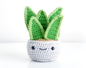 Snake Plant Sansevieria Crochet Pattern! PATTERN ONLY Instant DOWNLOAD! Amigurumi Crochet Patterns Beginner Easy Simple Basic Succulent Pot