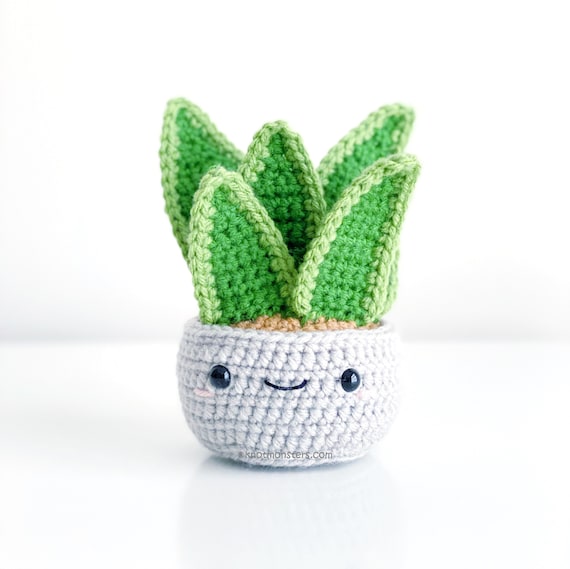 Snake Plant Sansevieria Crochet Pattern! PATTERN ONLY Instant DOWNLOAD!  Amigurumi Crochet Patterns Beginner Easy Simple Basic Succulent Pot