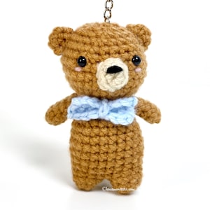 Teddy Bear Keychain Crochet Pattern! PATTERN ONLY! PDF download Amigurumi Beginner Easy How to Mini Miniature Keyring Key Chain Ring Cub